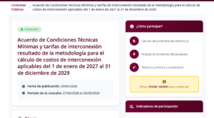 Consulta pública de condiciones de interconexión
